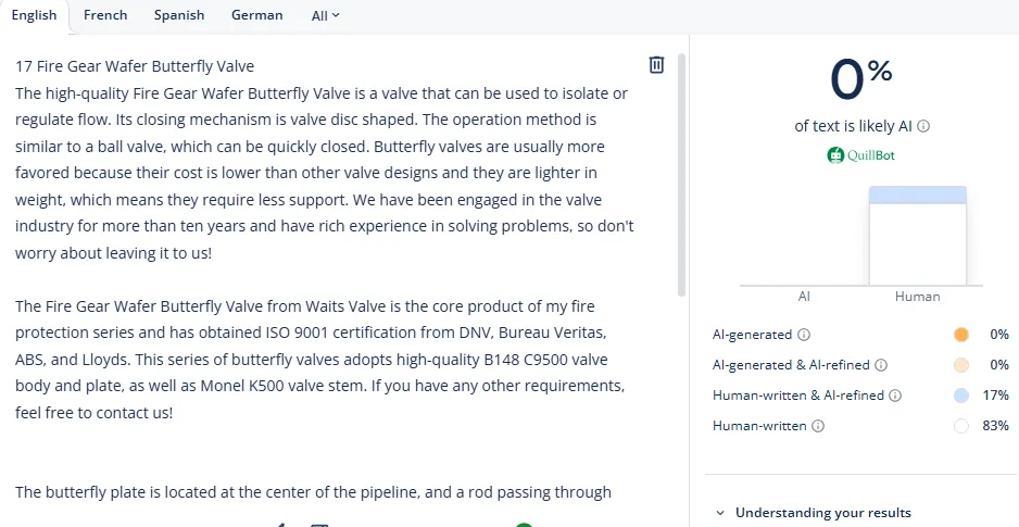 Fire Gear Wafer Butterfly Valve